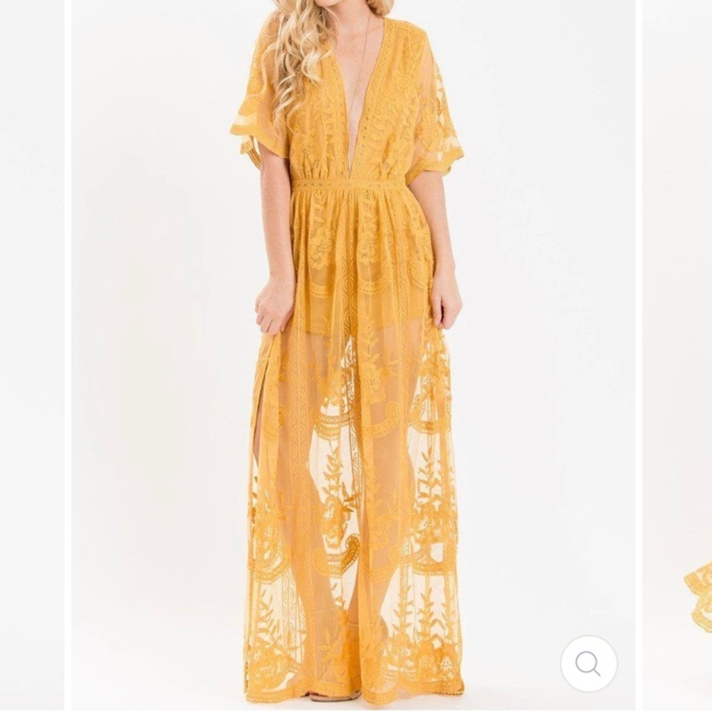 Socialite mustard romper dress
